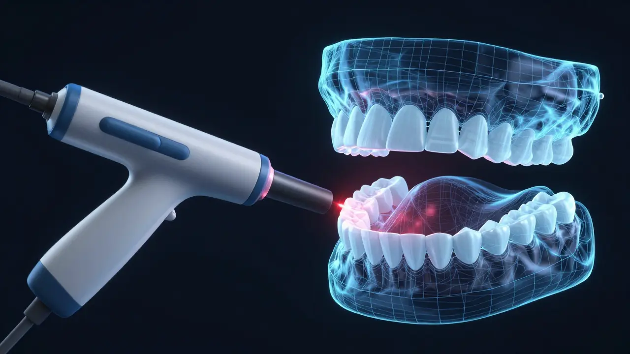 Digitální skener zubů vytváří 3D model pomocí laseru