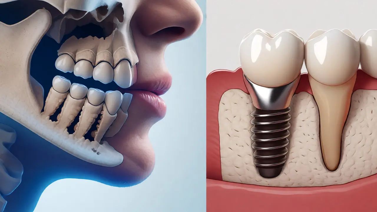 Srovnání úbytku kosti u protézy a stability implantátu